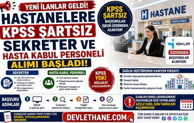 Hastanelere KPSS Şartsız Sekreter ve Hasta Kabul Personeli Alımı Başladı! İŞKUR Üzerinden Başvurular Alınıyor
