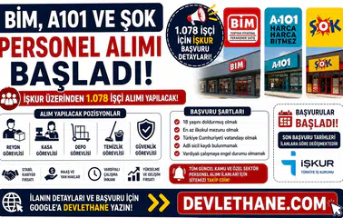 BİM, A101 ve ŞOK Personel Alımı Başladı: 1.078 İşçi İçin İŞKUR Başvuru Detayları