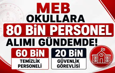 MEB Okullara 80 Bin Personel Alımı Gündemde! 60 Bin Temizlik ve 20 Bin Güvenlik Görevlisi Beklentisi
