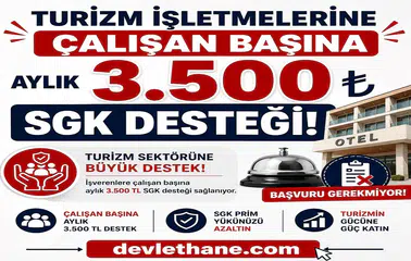 Turizm İşletmelerine Çalışan Başına Aylık 3.500 TL SGK Desteği: Başvuru Gerekmiyor