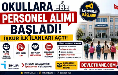 Okullara Personel Alımı Başladı! İŞKUR İlk İlanları Açtı: 18 Yaş Üstü Başvuru Yapabilecek