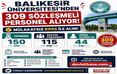 Balıkesir Üniversitesi 309 Sözleşmeli Personel Alıyor: 150 Hemşire, 115 Destek Personeli ve Mülakatsız KPSS ile Alım