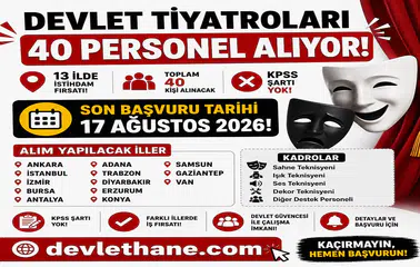 Devlet Tiyatroları 13 İlde 40 Personel Alıyor: KPSS Şartı Yok, Başvurular 17 Ağustos’ta Bitiyor