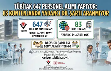 TÜBİTAK 647 Personel Alımı Yapıyor: 83 Kontenjanda Yabancı Dil Şartı Aranmıyor