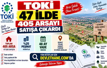 TOKİ 47 İlde 405 Arsayı Satışa Çıkardı: Yüzde 25 Peşinat ve 48 Ay Vade İmkânı