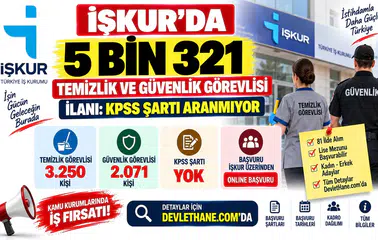 İŞKUR'da 5 Bin 321 Temizlik ve Güvenlik Görevlisi İlanı: KPSS Şartı Aranmıyor
