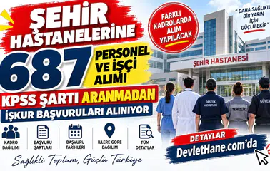 Şehir Hastanelerine 687 Personel ve İşçi Alımı: KPSS Şartı Aranmadan İŞKUR Başvuruları Alınıyor