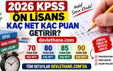 2026 KPSS Ön Lisans Kaç Net Kaç Puan Getirir? 70, 80, 85 ve 90 Puan İçin Kaç Net Gerekir?