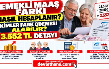 Emekli Maaş Farkı Nasıl Hesaplanır? Kimler Fark Ödemesi Alabilir, 3.552 TL Detayı Nedir?