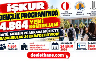İŞKUR Gençlik Programı’nda 4.864 yeni kontenjan: ODTÜ, Mersin ve Ankara Müzik’te başvurular 24 Ekim’de bitiyor