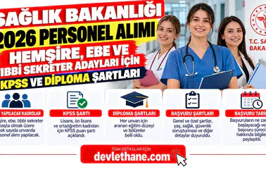 Sağlık Bakanlığı 2026 Personel Alımı: Hemşire, Ebe ve Tıbbi Sekreter Adayları İçin KPSS ve Diploma Şartları