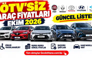 ÖTV'siz Araç Fiyatları Ekim 2026! Fiat, Renault, Toyota, Hyundai ve Togg Güncel Liste