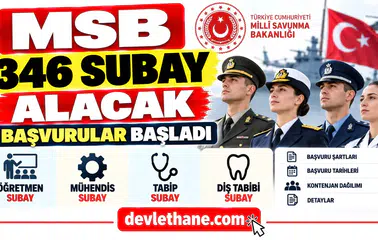 MSB 346 Subay Alacak: Öğretmen, Mühendis, Tabip ve Diş Tabibi Başvuruları Başladı