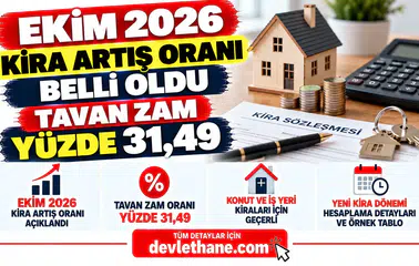 Ekim 2026 kira artış oranı belli oldu: Tavan zam yüzde 31,49