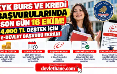 KYK Burs ve Kredi Başvurularında Son Gün 16 Ekim! 4.000 TL Destek İçin e-Devlet Başvuru Ekranı