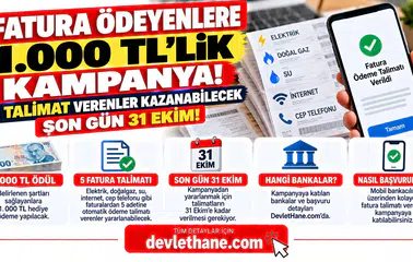 Fatura Ödeyenlere 1.000 TL'lik Kampanya! 5 Talimat Verenler Kazanabilecek: Son Gün 31 Ekim