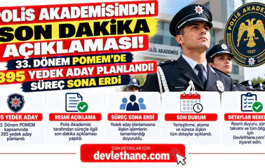 Polis Akademisinden Son Dakika Açıklaması! 33. Dönem POMEM'de 395 Yedek Aday Planlandı: Süreç Sona Erdi