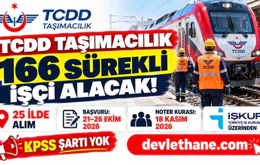 TCDD Taşımacılık 166 sürekli işçi alıyor: İl il kadrolar, şartlar ve kura tarihi