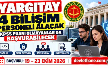 Yargıtay 4 Sözleşmeli Bilişim Personeli Alacak: KPSS Puanı Olmayanlar da Başvurabilecek