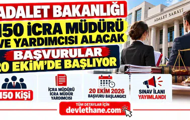 Adalet Bakanlığı 150 İcra Müdürü ve Yardımcısı Alacak: Başvurular 20 Ekim'de Başlıyor