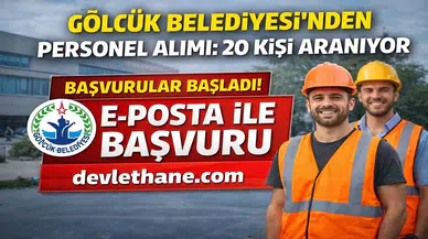 Gölcük Belediyesi 20 Personel Alımı Yapacak! Başvurular E-Posta ile Başladı