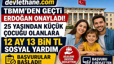 TBMM’den Geçti, Cumhurbaşkanı Onayladı: 25 Yaş Altı Çocuğu Olan Ailelere 12 Ay Boyunca 13 Bin TL Destek!
