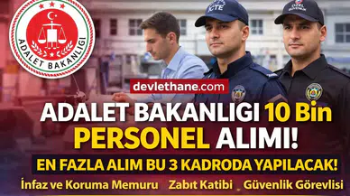 Adalet Bakanlığı 10 Bin Personel Alımı Başlıyor! En Çok Alım Bu 3 Kadroya