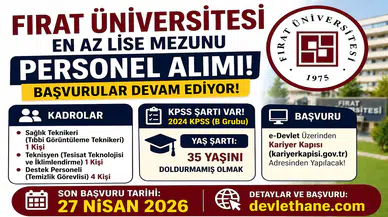 Fırat Üniversitesi Personel Alımı Başvuruları Sürüyor! En Az Lise Mezunu Adaylar Dikkat