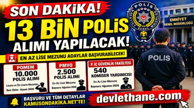2026’da 13 Bin Polis Alımı Yapılacak! En Az Lise Mezunu Adaylar Başvurabilecek