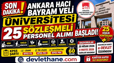 Ankara Hacı Bayram Veli Üniversitesi 25 Personel Alımı Başladı! Başvurular e-Devlet’te Açıldı