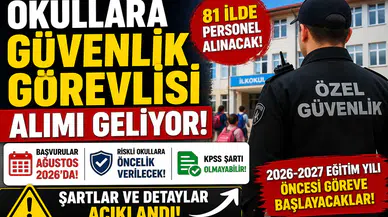 Okullara Güvenlik Görevlisi Alımı 2026 Geliyor: 81 İl İçin Tarih Belli Oldu