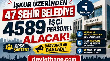 İŞKUR’dan Dev Personel Alımı Dalgası: 47 Şehirde 4589 Belediye İşçi Alımı Başladı! KPSS Şartsız Başvuru Ekranı Açıldı