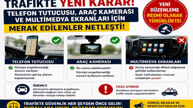 Telefon Tutucusu, Araç Kamerası ve Multimedya Ekranları İçin Yeni Karar! Trafikte Merak Edilenler Netleşti