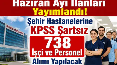 Haziran Ayı İlanları Yayımlandı! Şehir Hastanelerine KPSS Şartsız 738 İşçi ve Personel Alımı Yapılacak
