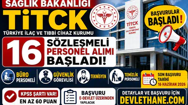 Sağlık Bakanlığı TİTCK 16 Sözleşmeli Personel Alımı Başladı! Büro Personeli, Güvenlik Görevlisi, Teknisyen ve Temizlik Personeli Alınacak
