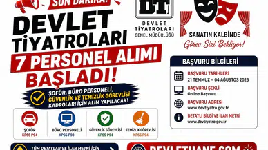 Devlet Tiyatroları 7 Personel Alımı Başladı! Şoför, Büro Personeli, Güvenlik ve Temizlik Görevlisi Alınacak