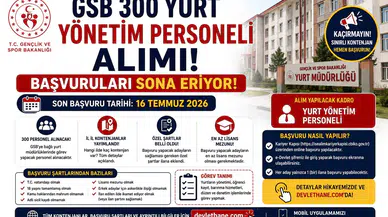 GSB 300 Yurt Yönetim Personeli Alımı Başvuruları Sona Eriyor! İl İl Kontenjanlar ve Özel Şartlar