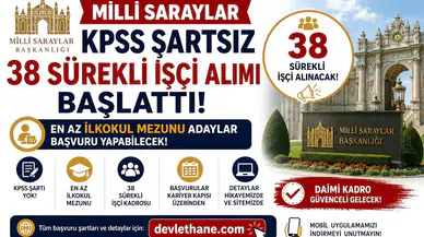 Milli Saraylar KPSS Şartsız 38 Sürekli İşçi Alımı Başlattı! En Az İlkokul Mezunu Adaylar Başvuru Yapabilecek