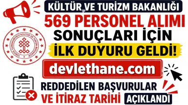 Kültür ve Turizm Bakanlığı 569 Personel Alımı Sonuçları İçin İlk Duyuru Geldi! Reddedilen Başvurular ve İtiraz Tarihi Açıklandı