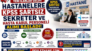 Hastanelere KPSS Şartsız Sekreter ve Hasta Kabul Personeli Alımı Başladı! İŞKUR Üzerinden Başvurular Alınıyor