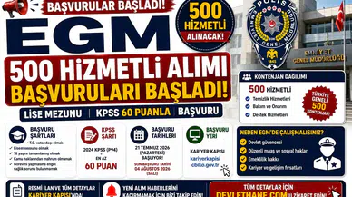 EGM 500 Hizmetli Alımı Başvuruları Başladı! Lise Mezunu KPSS 60 Puanla Başvuru
