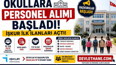 Okullara Personel Alımı Başladı! İŞKUR İlk İlanları Açtı: 18 Yaş Üstü Başvuru Yapabilecek