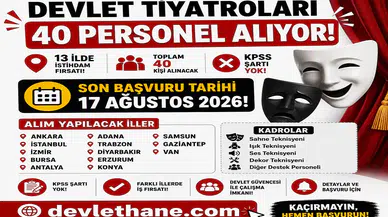 Devlet Tiyatroları 13 İlde 40 Personel Alıyor: KPSS Şartı Yok, Başvurular 17 Ağustos’ta Bitiyor