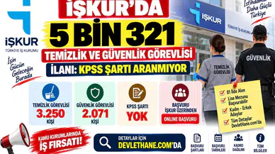 İŞKUR'da 5 Bin 321 Temizlik ve Güvenlik Görevlisi İlanı: KPSS Şartı Aranmıyor