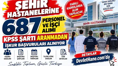 Şehir Hastanelerine 687 Personel ve İşçi Alımı: KPSS Şartı Aranmadan İŞKUR Başvuruları Alınıyor