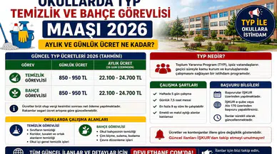 Okullarda TYP Temizlik ve Bahçe Görevlisi Maaşı 2026: Aylık ve Günlük Ücret Ne Kadar?