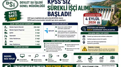 DSİ KPSS’siz Sürekli İşçi Alımı Başladı: İŞKUR’dan Başvuru İçin Son Gün 4 Eylül