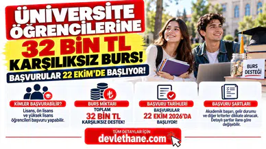 Üniversite Öğrencilerine 32 Bin TL Karşılıksız Burs! Başvurular 22 Ekim'de Başlıyor