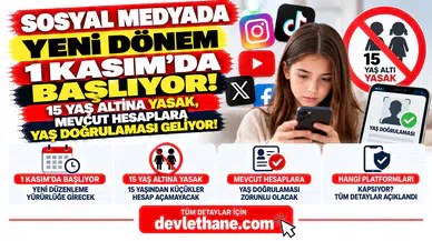 Sosyal Medyada Yeni Dönem 1 Kasım'da Başlıyor! 15 Yaş Altına Yasak, Mevcut Hesaplara Yaş Doğrulaması Geliyor