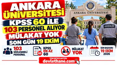 Ankara Üniversitesi KPSS 60 ile Mülakatsız 103 Personel Alıyor: Son Gün 19 Ekim